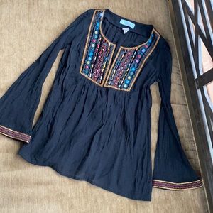 Karlie long sleeve sheer top with beading